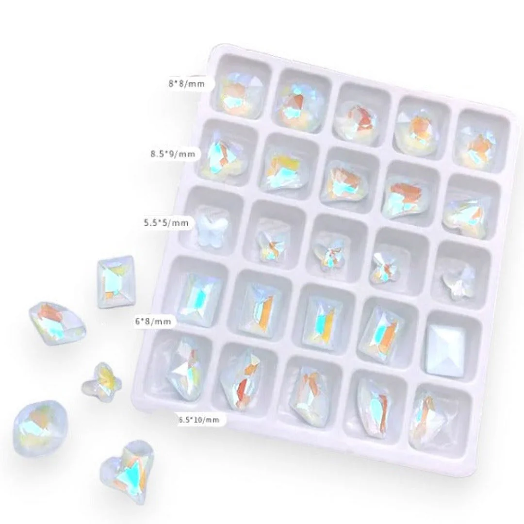 CNBS Rhinestones - Crystal Squares, Hearts & Butterflies 25pcs - Image 7