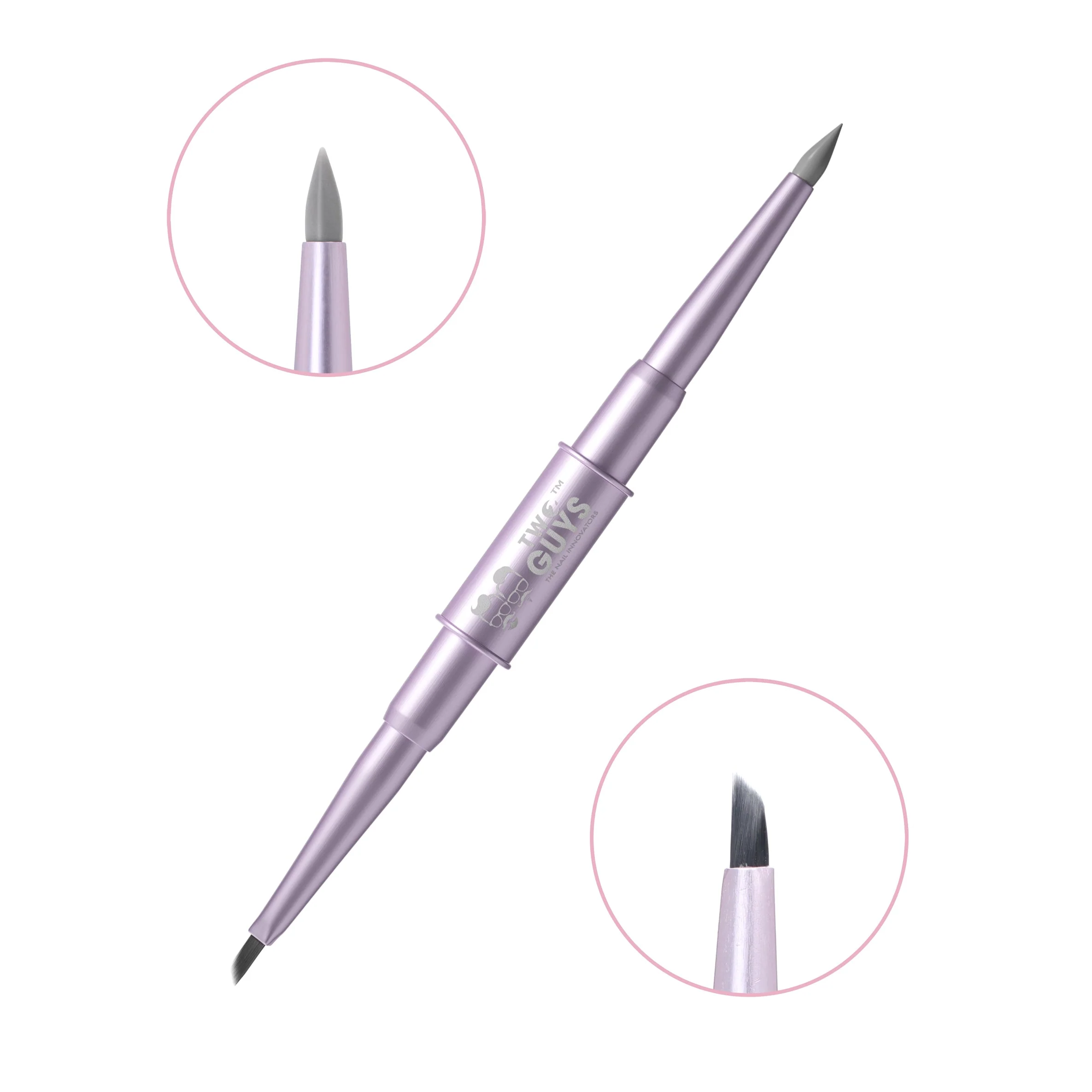 2Guys Dual Head Brush - Floral Brush (Silicone Tip + Triangle Tip Brush) #FLORAL-BRUSH