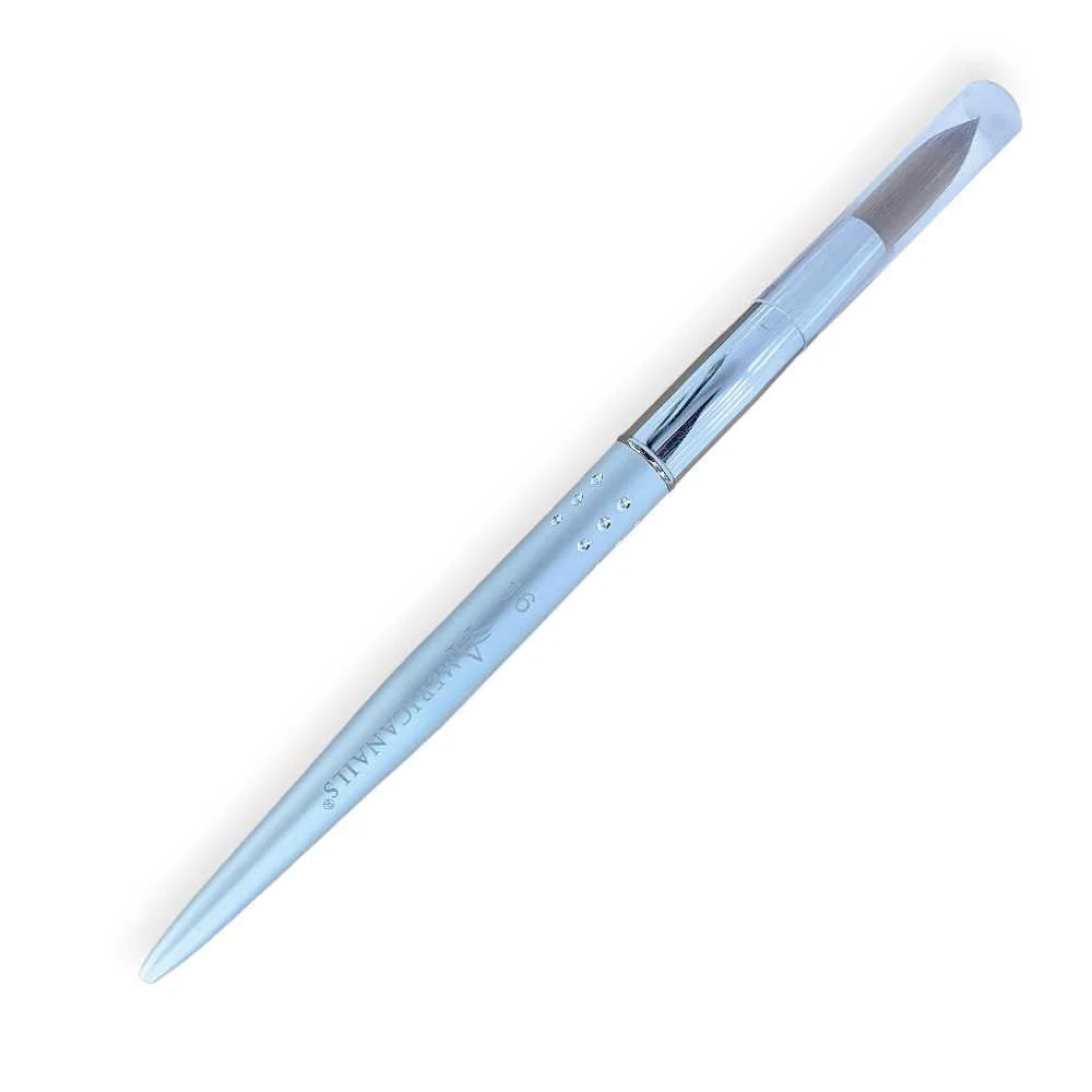 Americanails Acrylic Brush - Faux Kolinsky Silver Handle #16 - Image 2