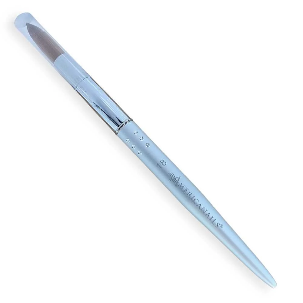 Americanails Acrylic Brush - Faux Kolinsky Silver Handle #18 - Image 2