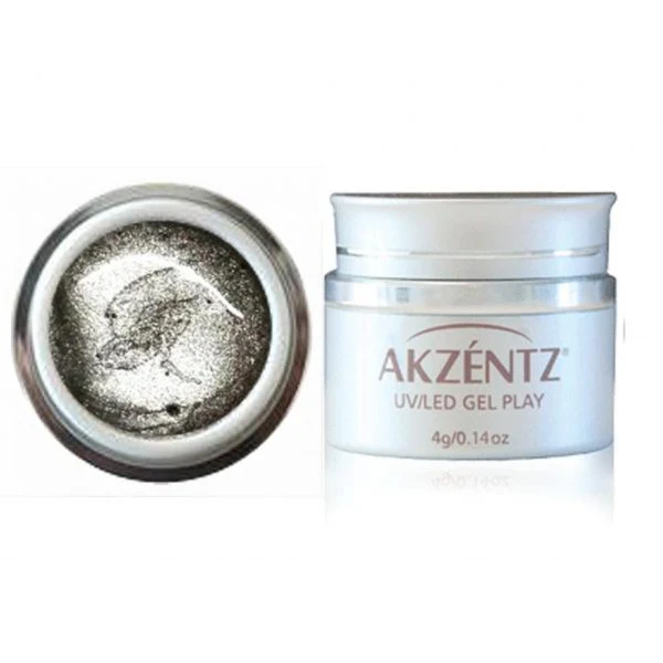 Akzéntz UV/Led Gel Play - Glitter Cosmic Silver 0.14Oz - Image 2