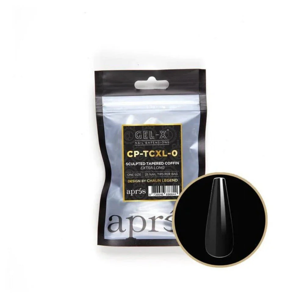 Apres X Chaun Legend Gel-X Refill Tips - Sculpted Tapered Coffin Extra Long (50Pcs) - Image 2