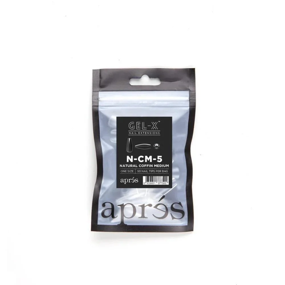 Apres Gel-X Refill Tips - Natural Coffin Medium (50Pcs) - Image 9