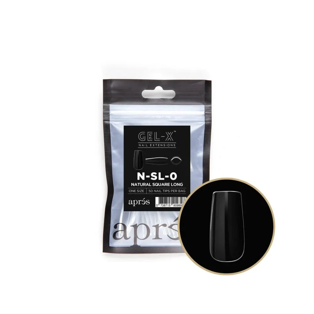 Apres Gel-X Refill Tips - Natural Square Long (50Pcs)