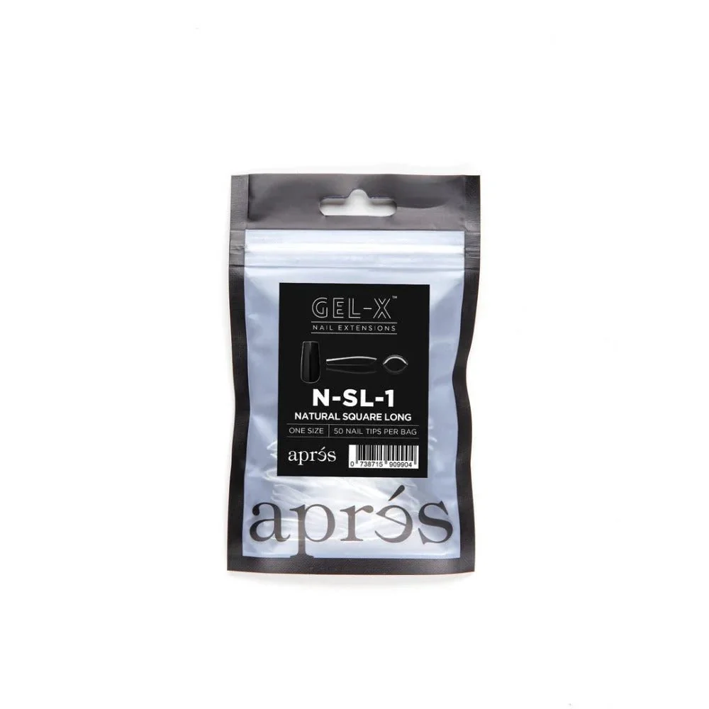 Apres Gel-X Refill Tips - Natural Square Long (50Pcs) - Image 4