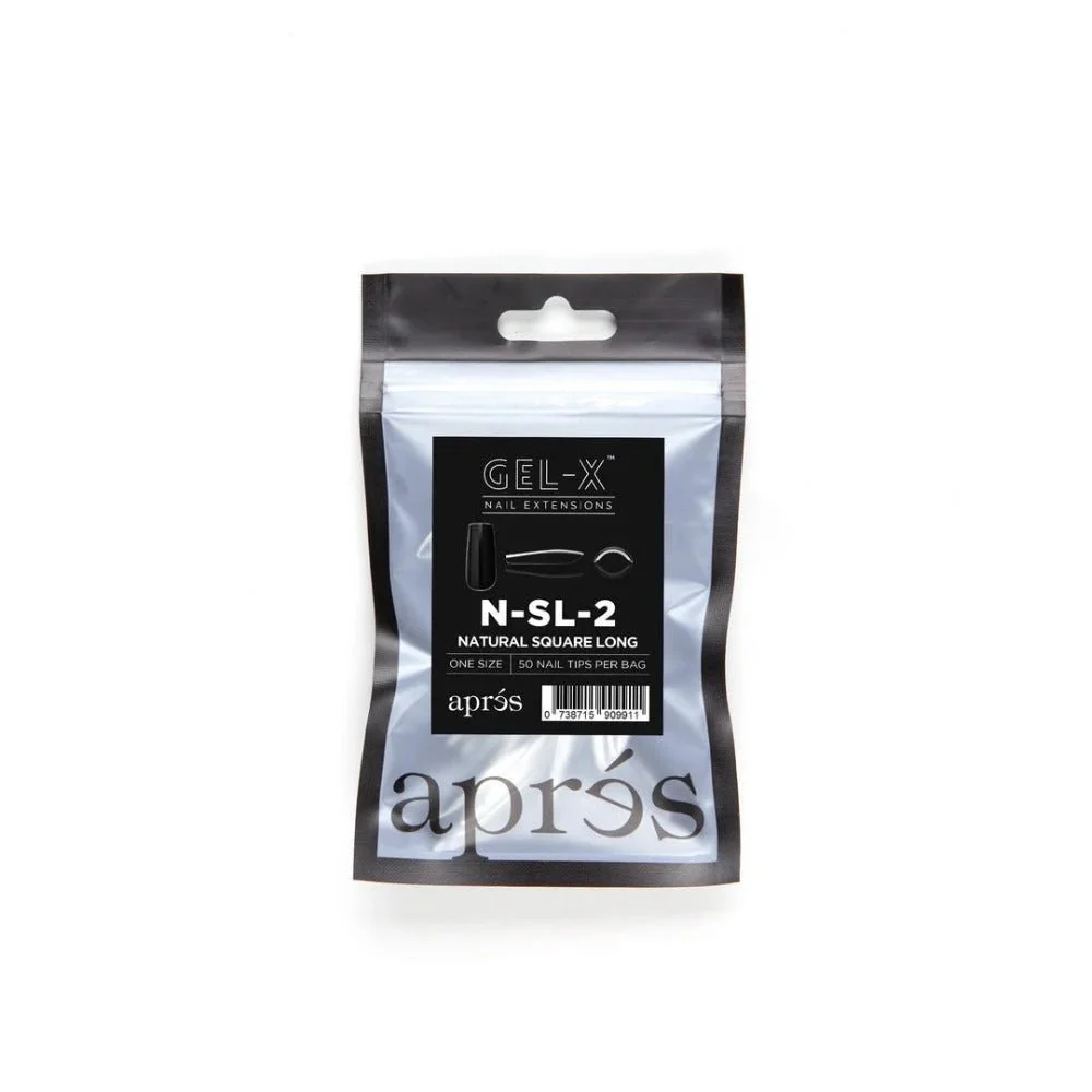 Apres Gel-X Refill Tips - Natural Square Long (50Pcs) - Image 5
