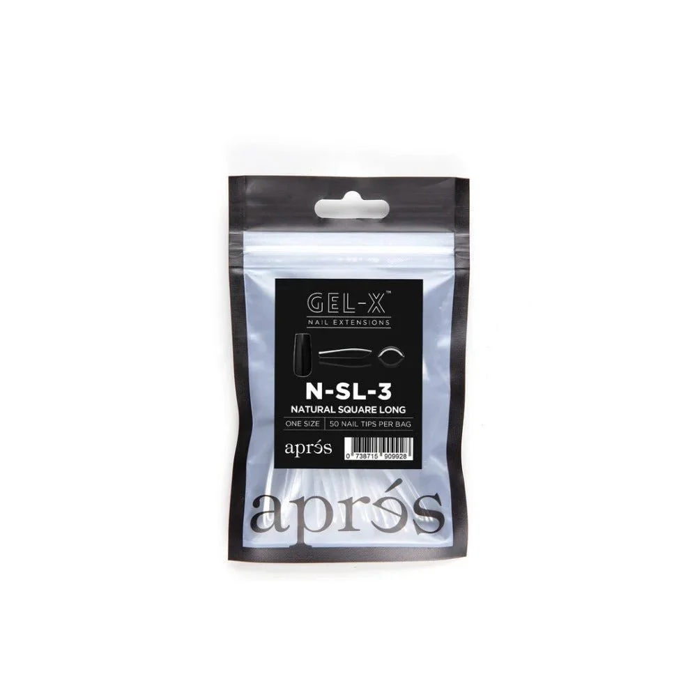 Apres Gel-X Refill Tips - Natural Square Long (50Pcs) - Image 6