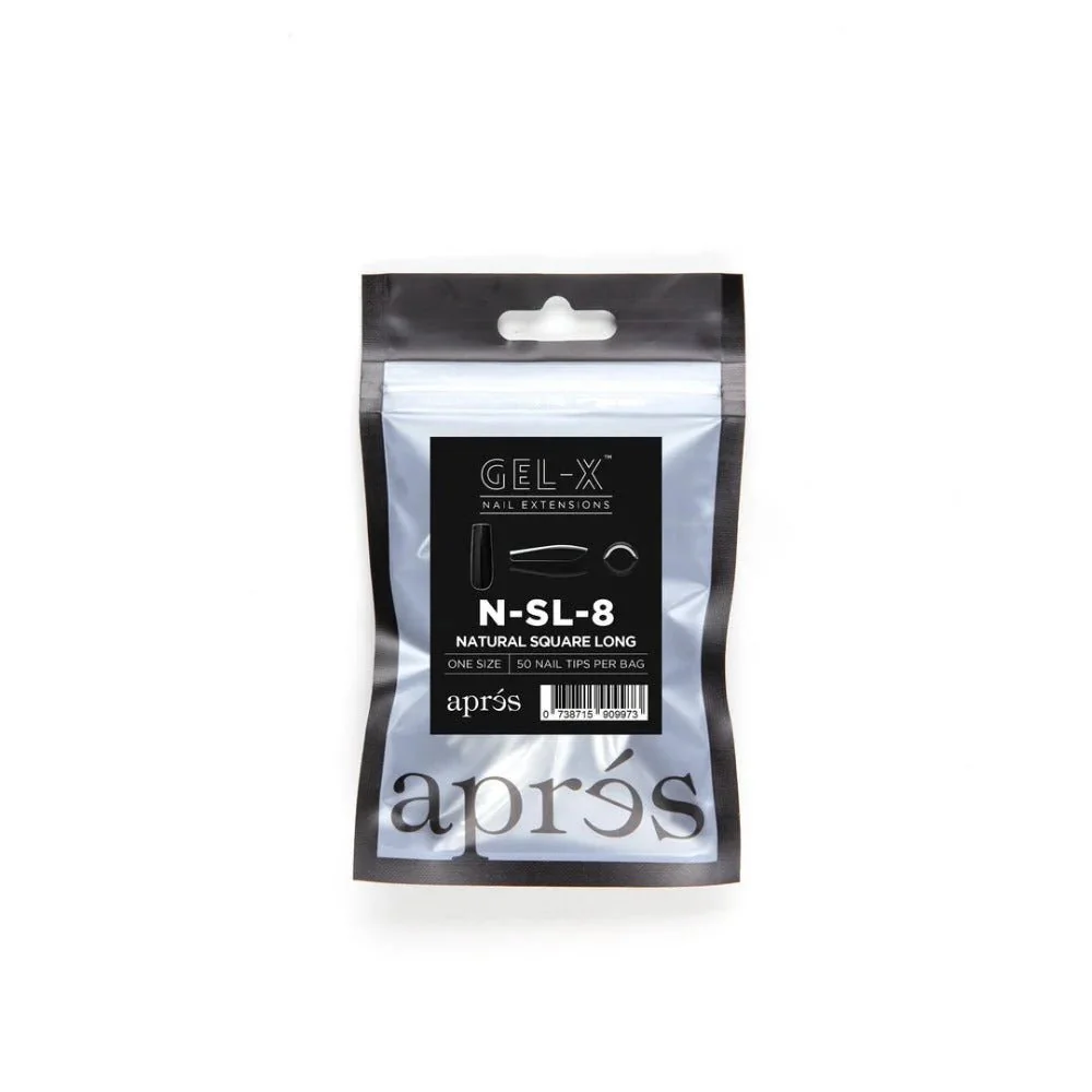 Apres Gel-X Refill Tips - Natural Square Long (50Pcs) - Image 8