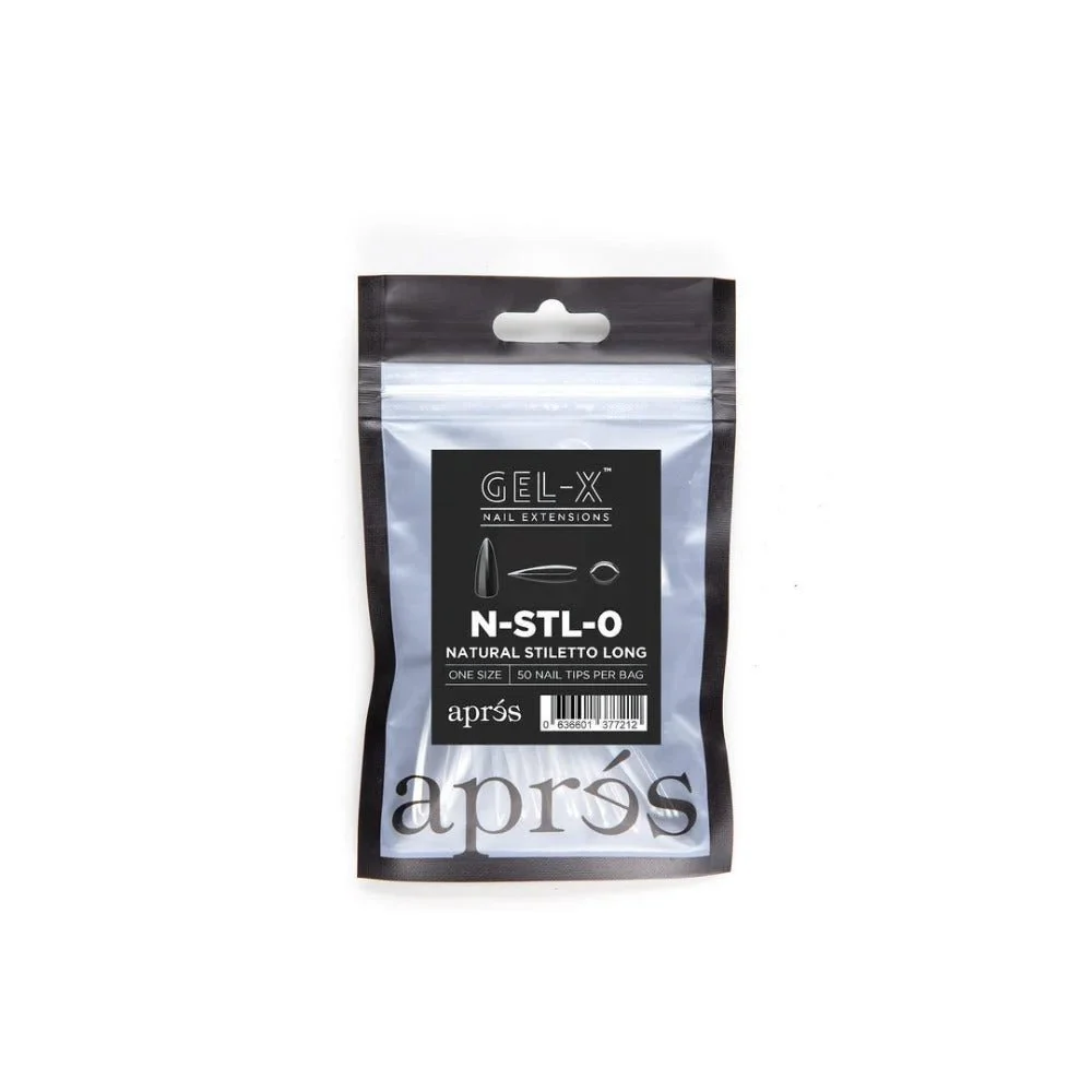 Apres Gel-X Refill Tips - Natural Stiletto Long (50Pcs) - Image 3