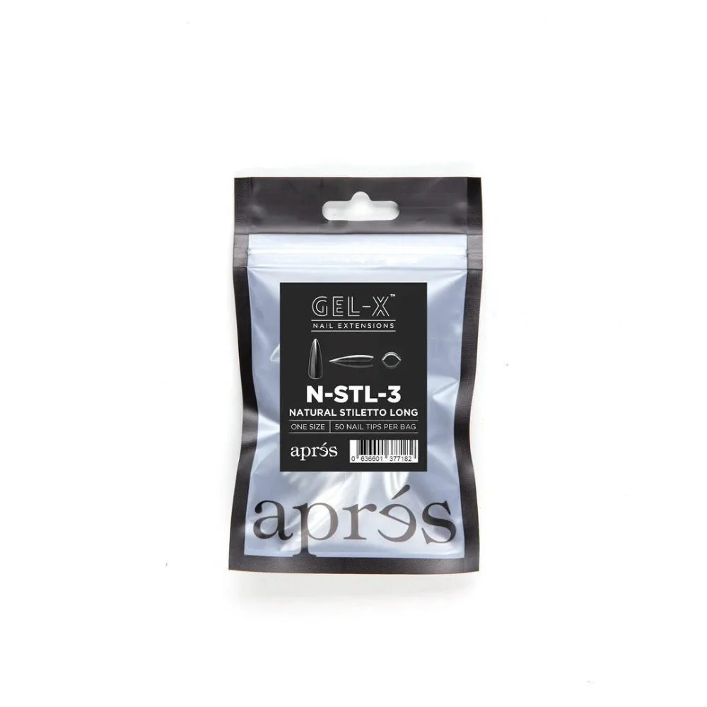 Apres Gel-X Refill Tips - Natural Stiletto Long (50Pcs) - Image 7