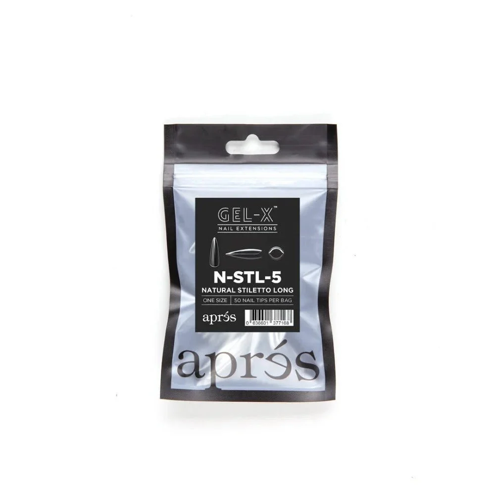 Apres Gel-X Refill Tips - Natural Stiletto Long (50Pcs) - Image 9