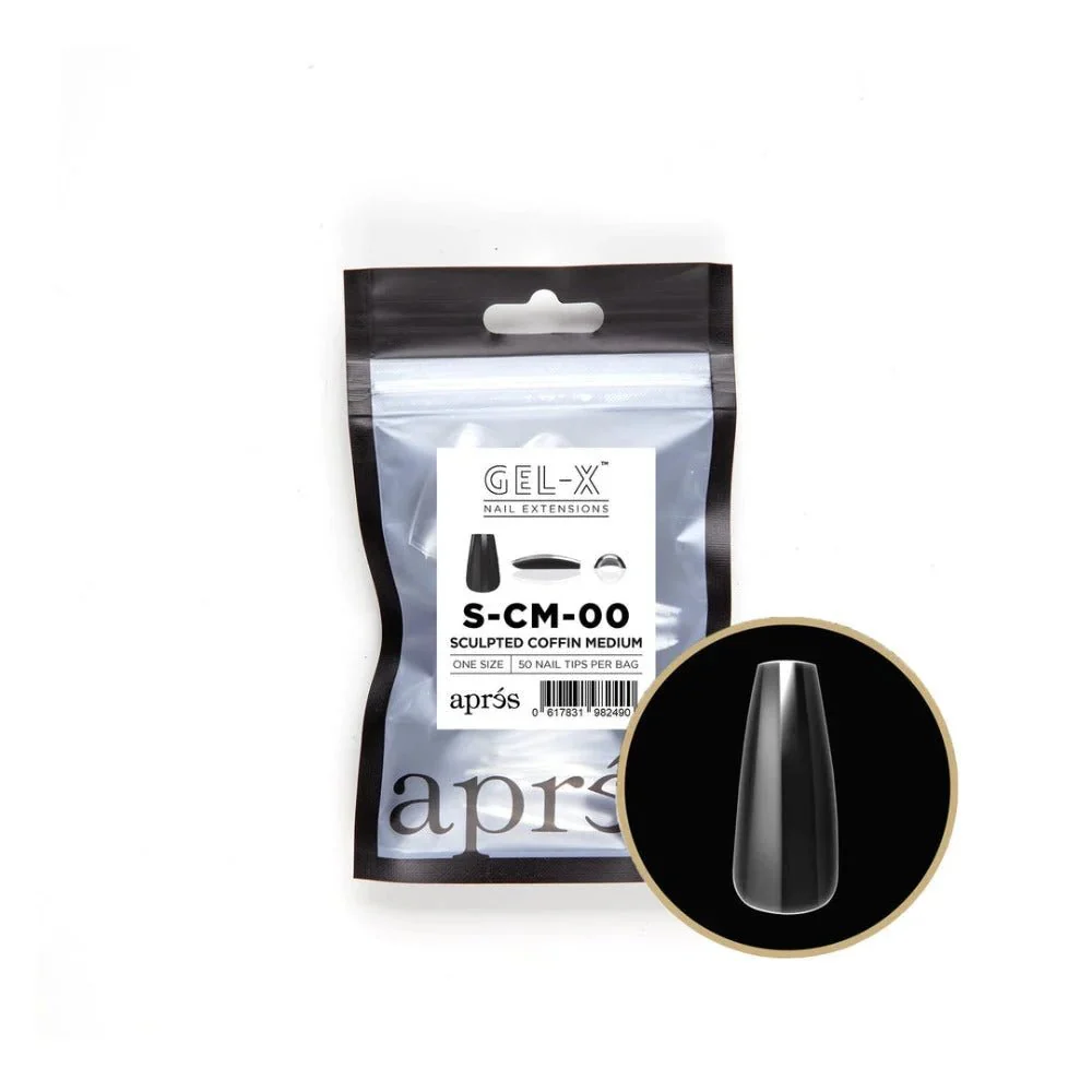 Apres Gel-X Refill Tips - Sculpted Coffin Medium (50Pcs)