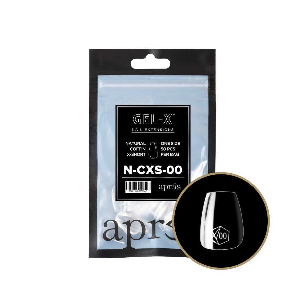 Apres Gel-X Refill Tips 2.0 - Natural Coffin Extra Short (50Pcs) - Image 4