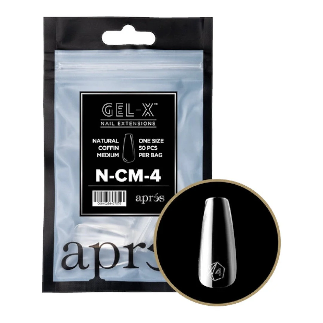 Apres Gel-X Refill Tips 2.0 - Natural Coffin Medium (50Pcs) - Image 3