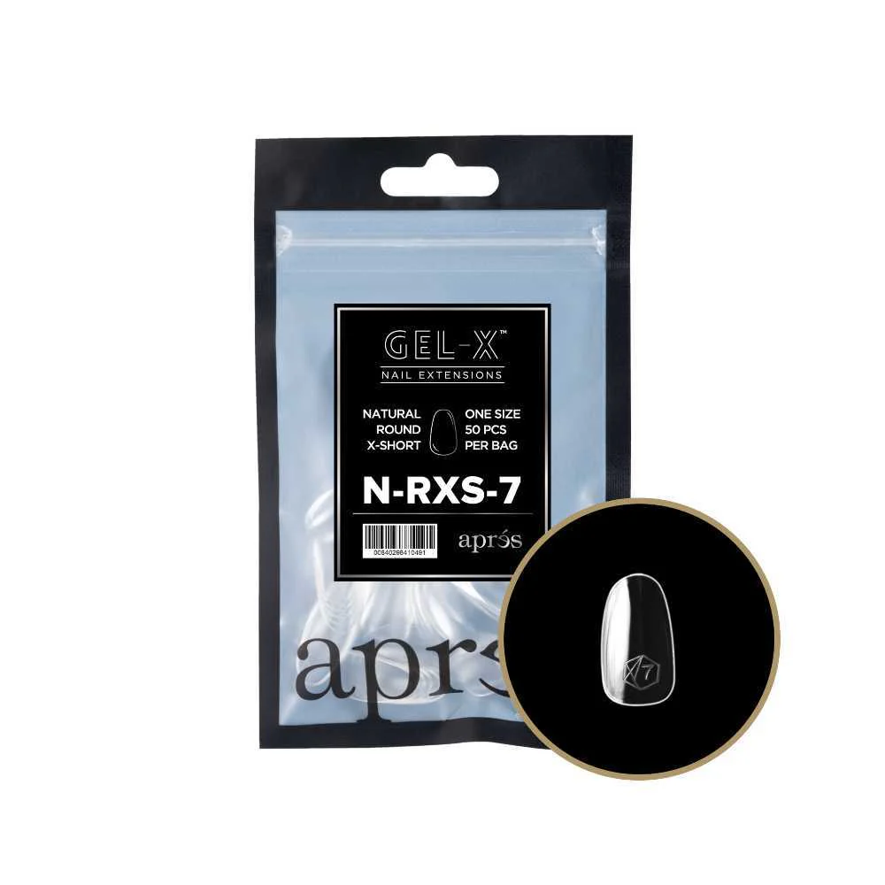 Apres Gel-X Refill Tips 2.0 - Natural Round Extra Short (50Pcs) - Image 14