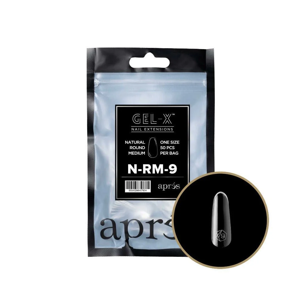 Apres Gel-X Refill Tips 2.0 - Natural Round Medium (50Pcs) - Image 16