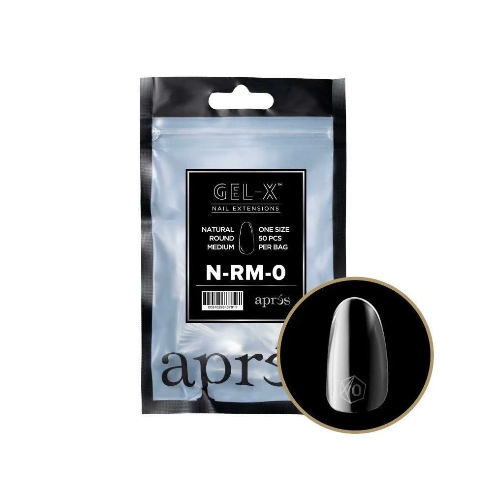 Apres Gel-X Refill Tips 2.0 - Natural Round Medium (50Pcs) - Image 2