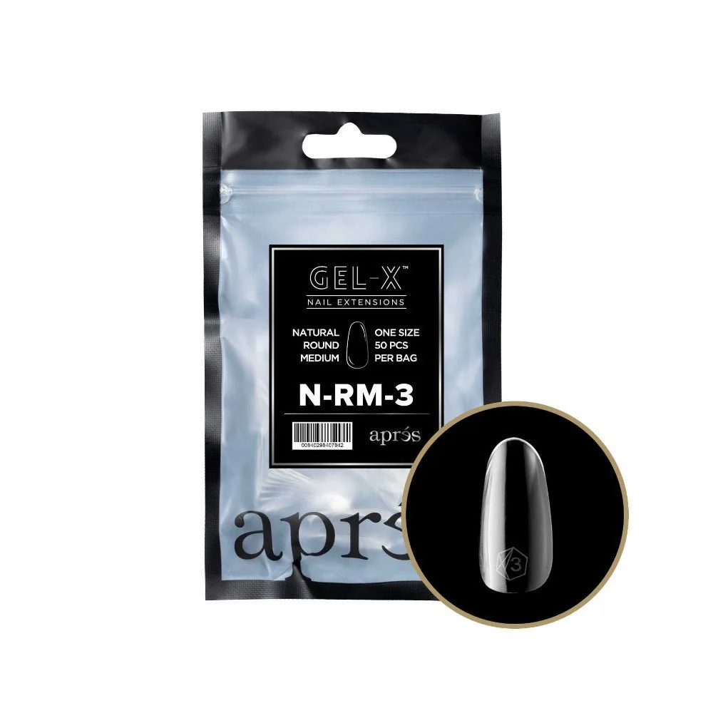 Apres Gel-X Refill Tips 2.0 - Natural Round Medium (50Pcs) - Image 7