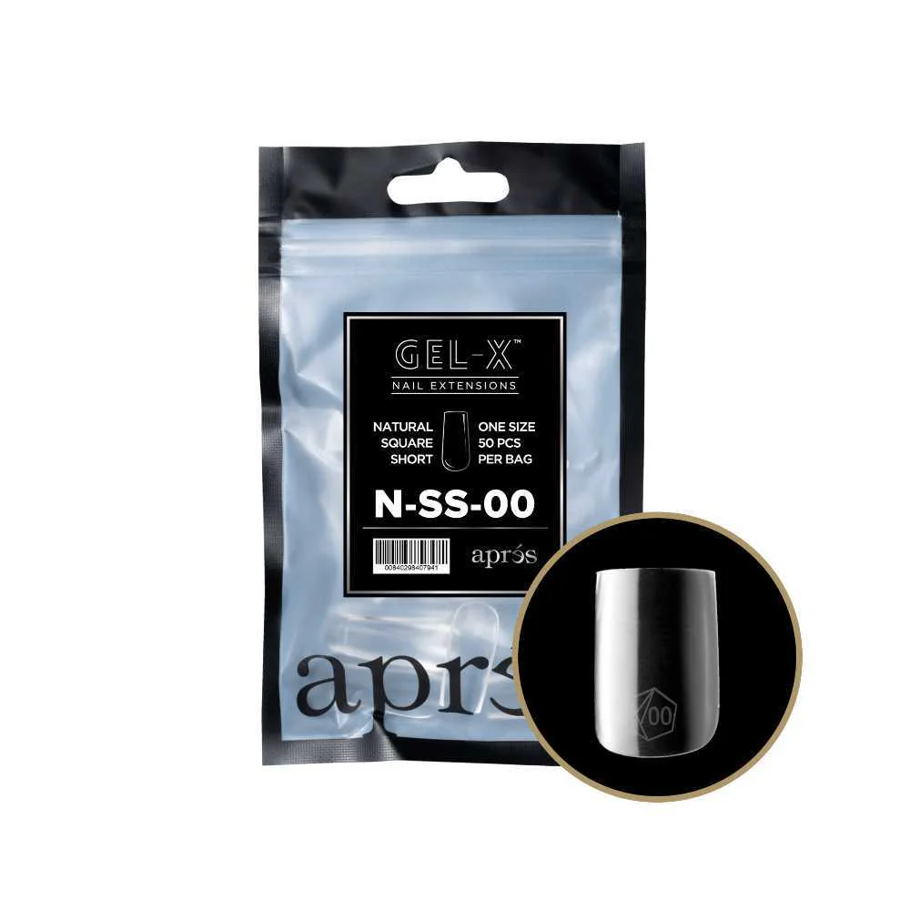 Apres Gel-X Refill Tips 2.0 - Natural Square Short (50Pcs) - Image 4