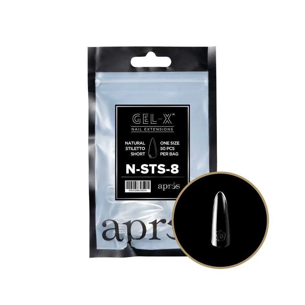 Apres Gel-X Refill Tips 2.0 - Natural Stiletto Short (50Pcs) - Image 15