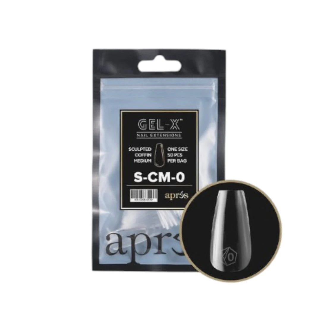 Apres Gel-X Refill Tips 2.0 - Sculpted Coffin Medium (50Pcs) - Image 2