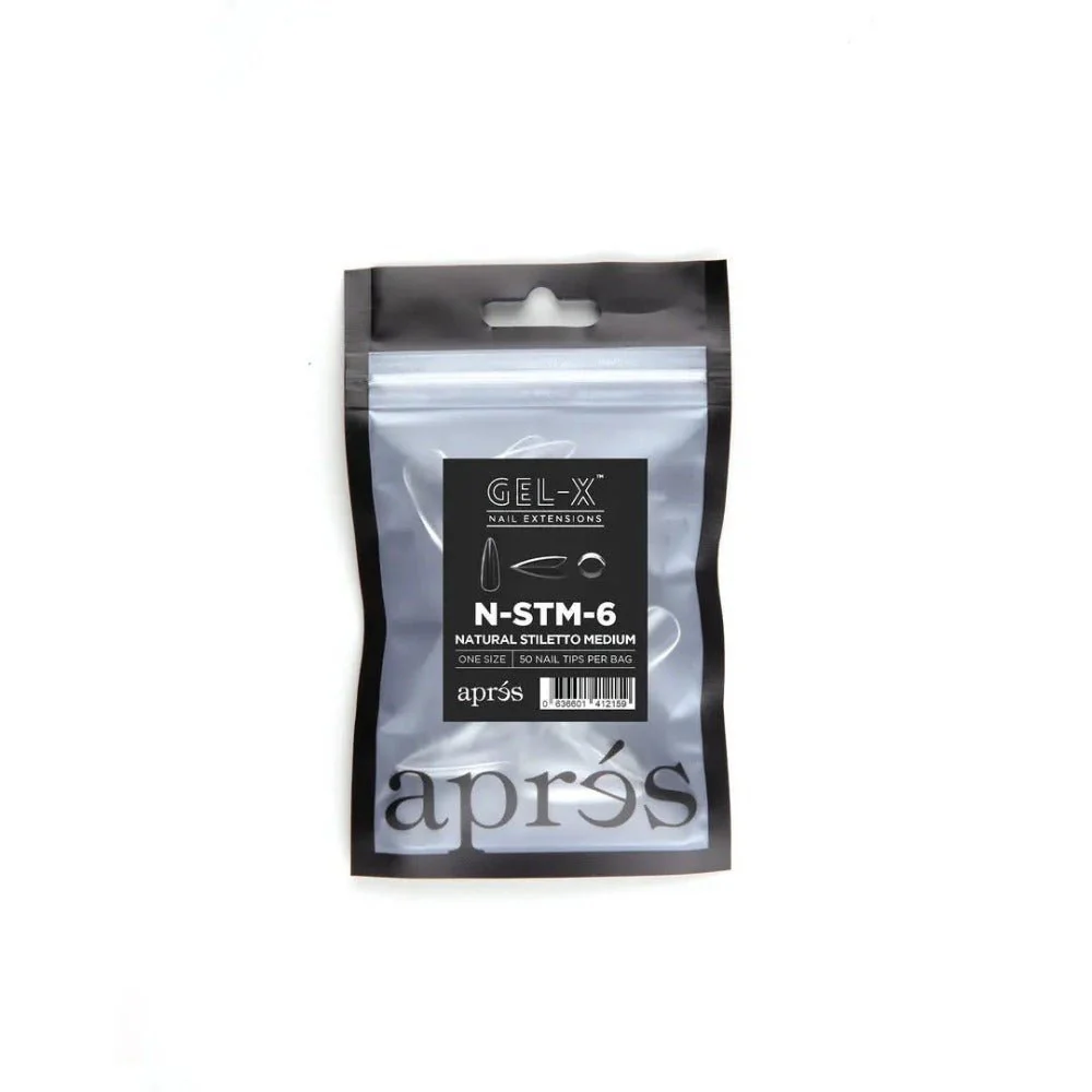 Apres Gel-X Refill Tips - Natural Stiletto Medium (50Pcs) - Image 10