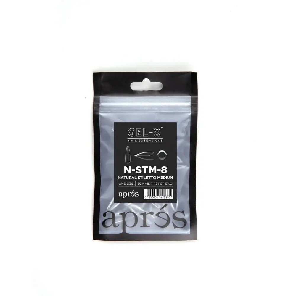 Apres Gel-X Refill Tips - Natural Stiletto Medium (50Pcs) - Image 12