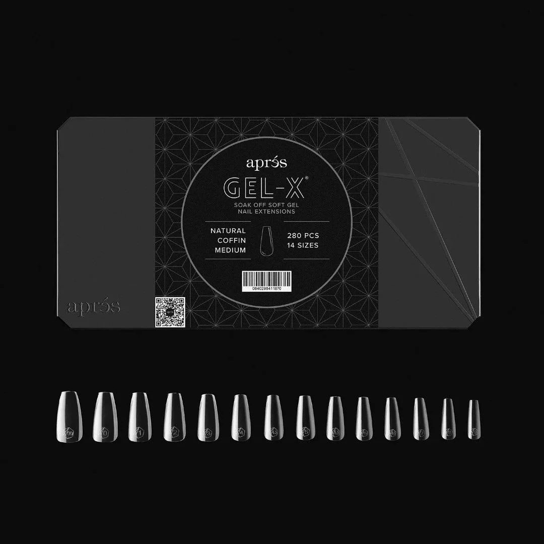 Apres Gel-X Mini Tips Box 2.0 - Natural Coffin Medium (280Pcs) - Image 2