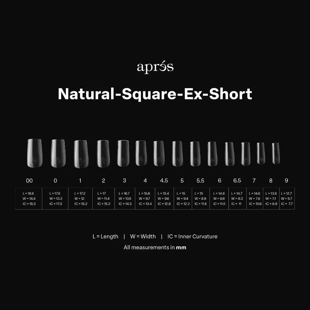 Apres Gel-X Mini Tips Box 2.0 - Natural Square Extra Short (280Pcs) - Image 3