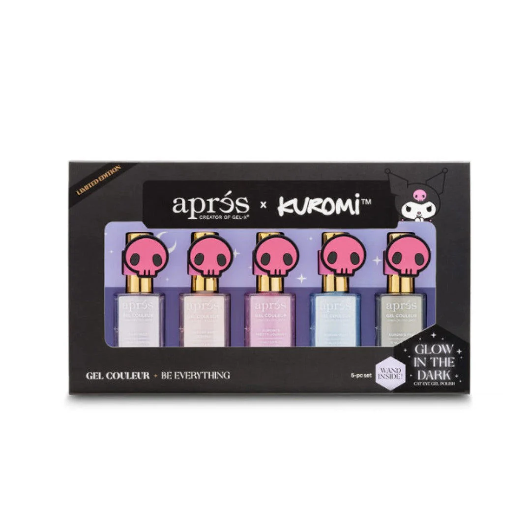 Apres Kuromi Caty Eye Gel Couleur (HEMA-Free) W/ Pink Skull Cap Accessory (Set Of 5) - Image 4