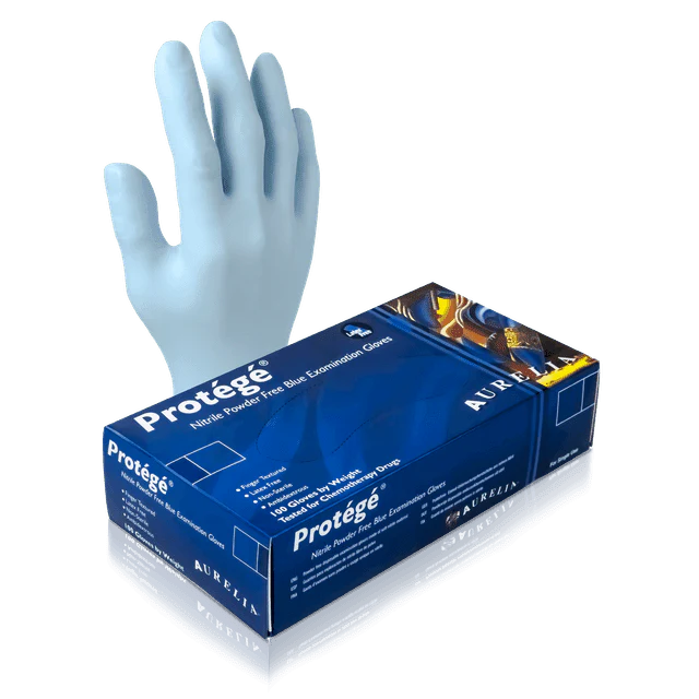 Aurelia Protege Nitrile Sky Blue Gloves (Box of 100)