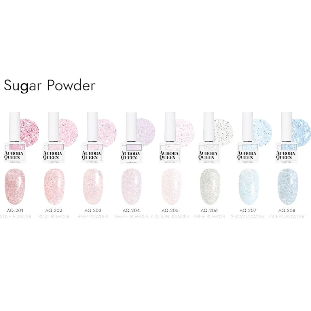 Aurora Queen Gel Polish #AQ201-208 Sugar Powder Collection - Image 2