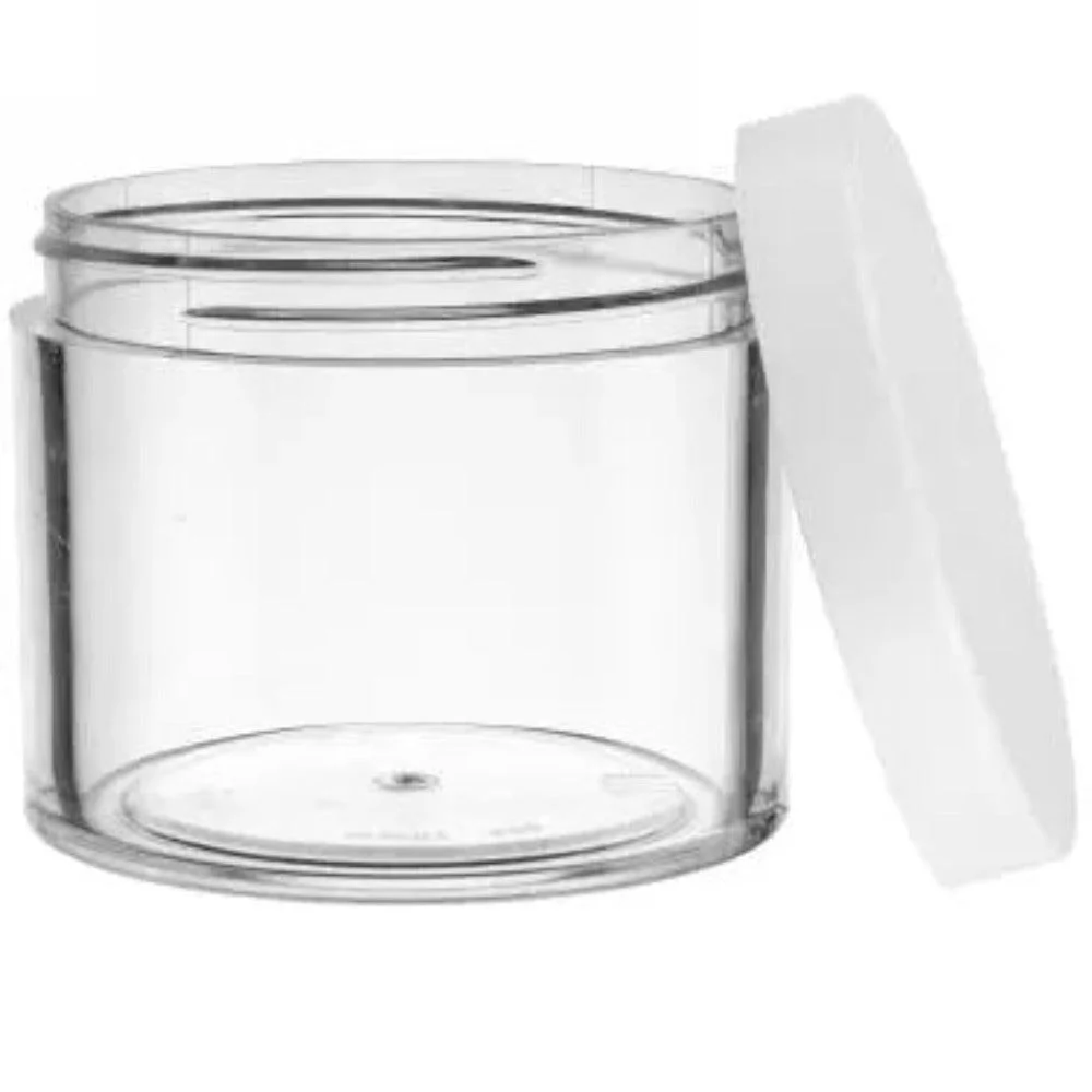Berkeley Thick Wall PS Jar W/ White Cap 8Oz #BJ318-WH - Image 2