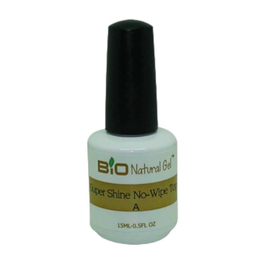 Bio Natural Gel Top Coat - No Wipe Super Shine 0.5Oz