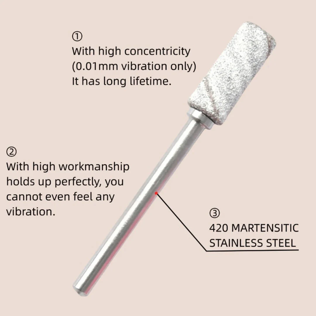 CNBS Nail Drill Bits - Crystal Mandrel 3/32 Silver - Image 2
