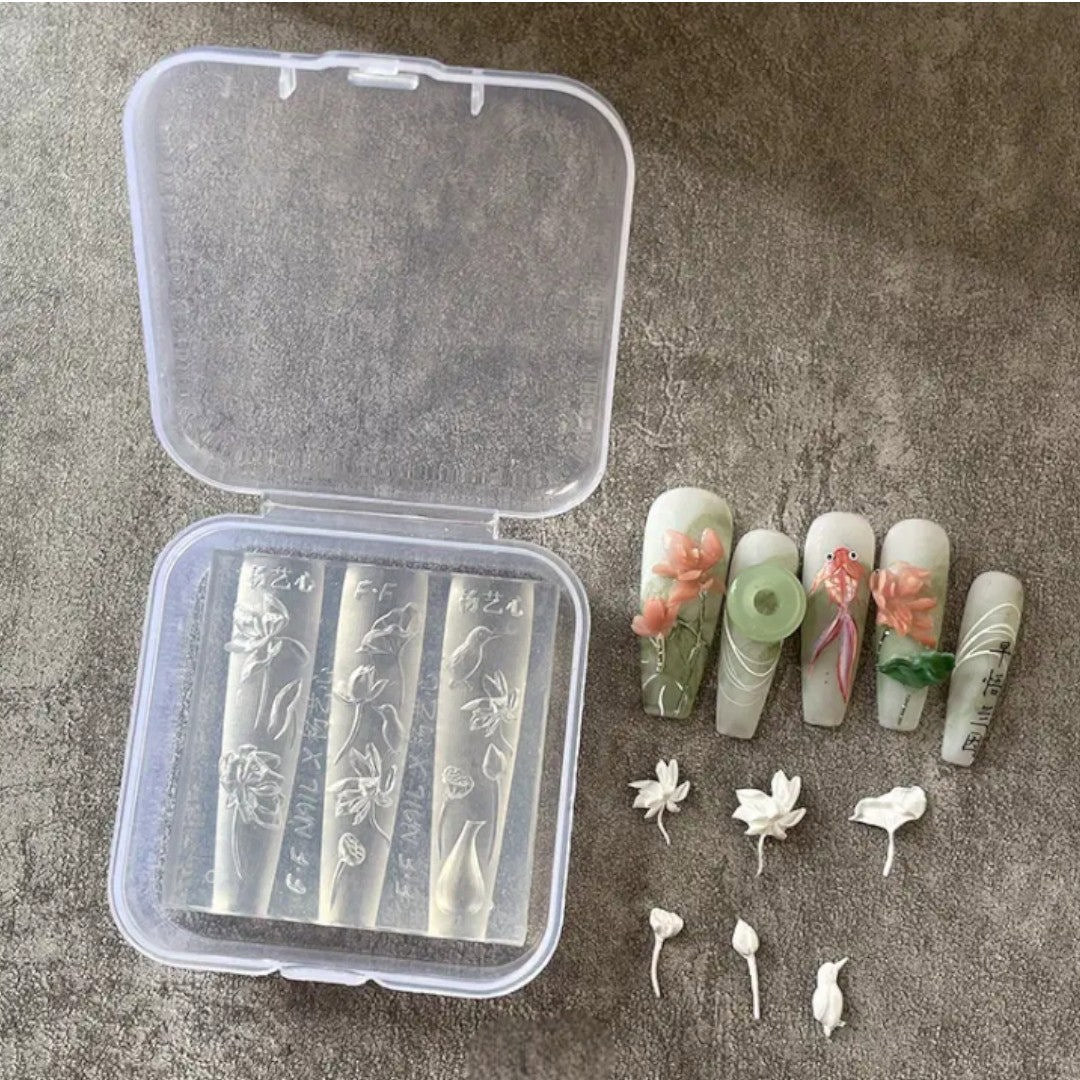 CNBS 3D Silicone Mould – Oriental Summer Flower Designs - Image 3