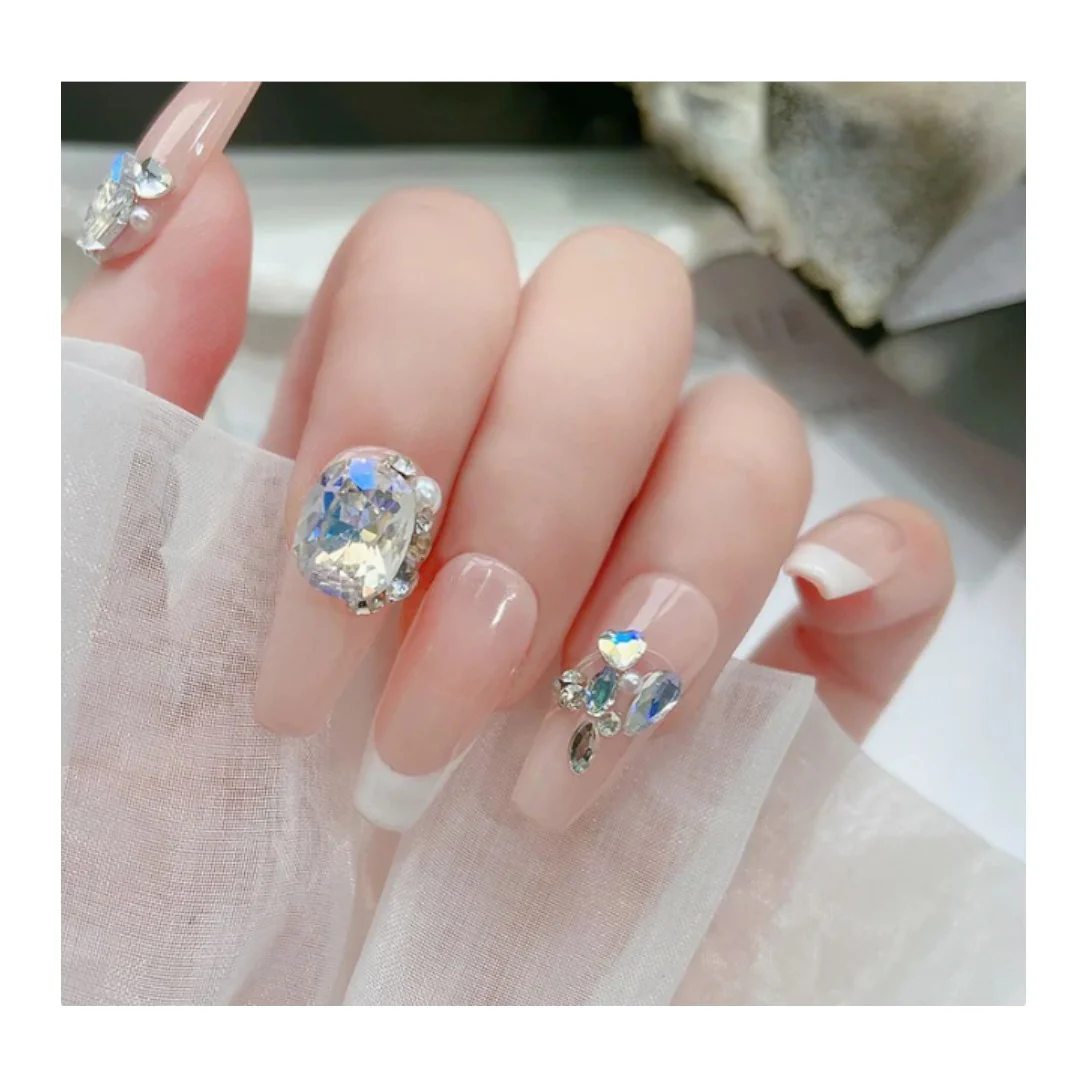 CNBS Nail Charms - White Crystal Clusters 5pcs - Image 10
