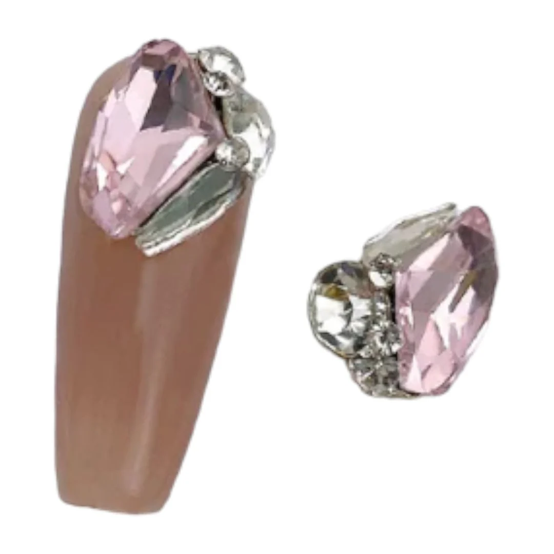 CNBS Nail Charms - Pink Crystal Clusters 5pcs - Image 3