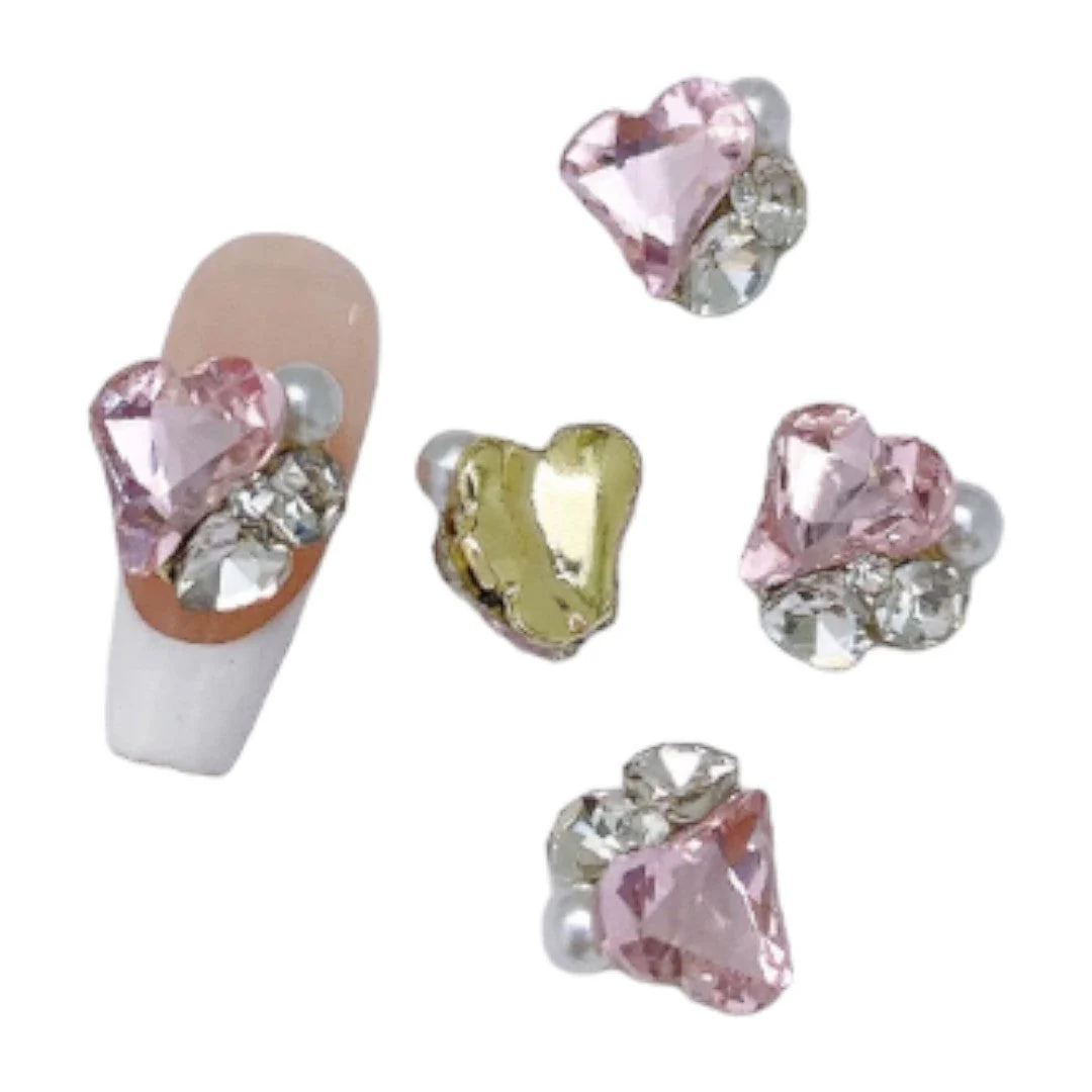 CNBS Nail Charms - Pink Crystal Clusters 5pcs - Image 6