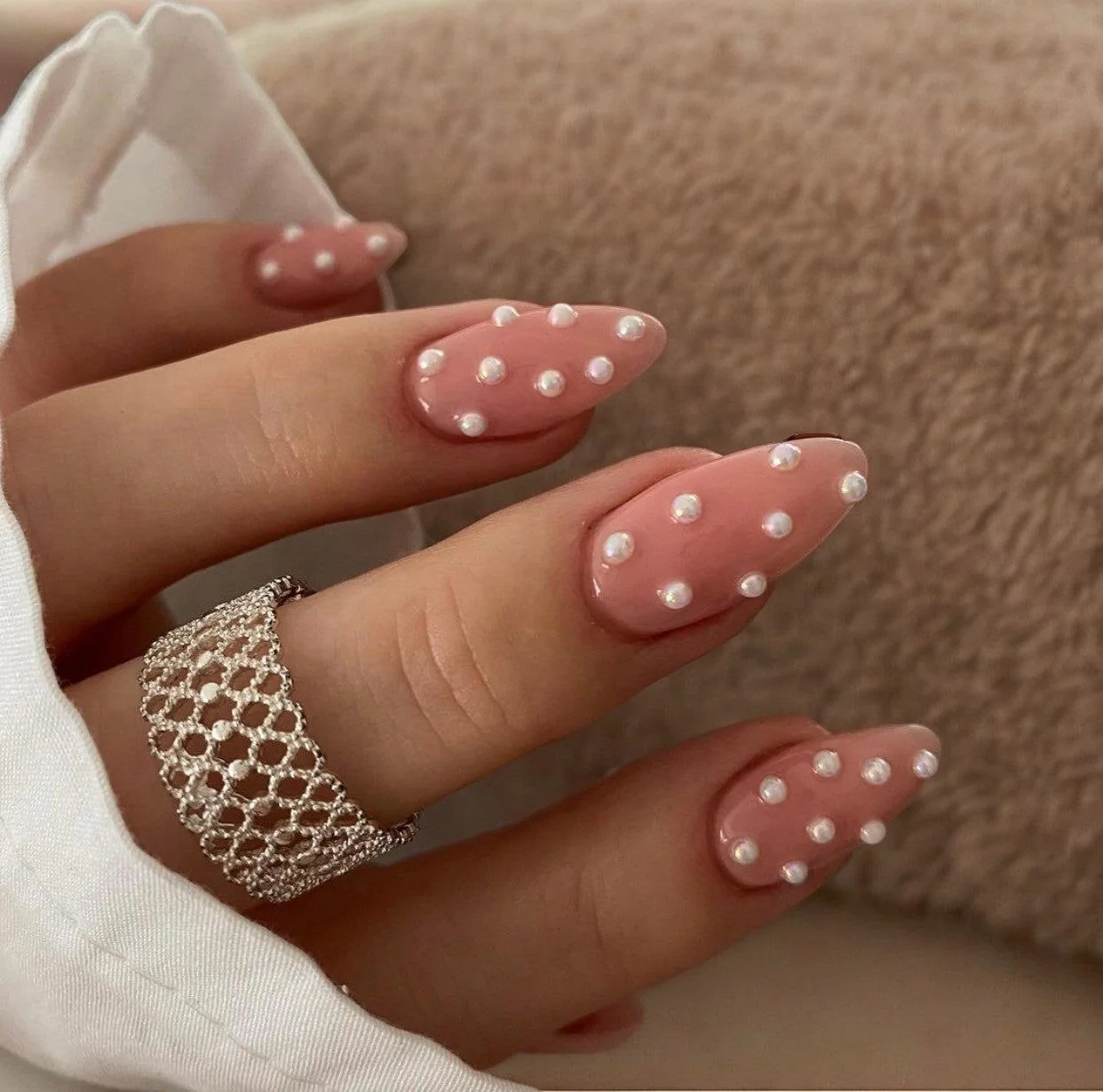 CNBS Nail Charms - Assorted White Pearls - Image 2