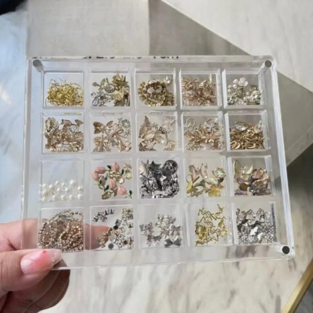 CNBS Nail Art Charms/Rhinestones Storage Organizer Box - 20 Grids