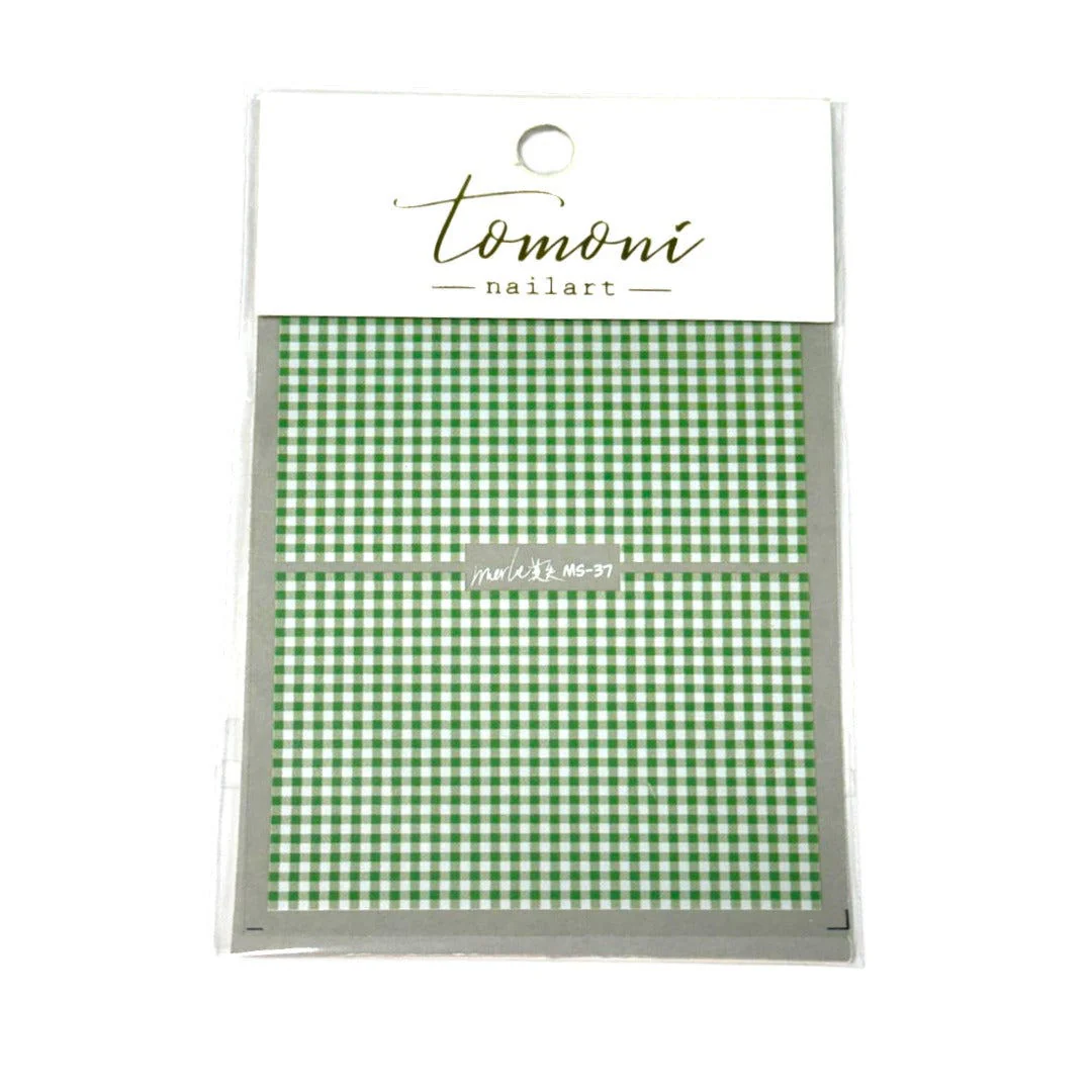 CNBS Nail Stickers - Green & White #55/MS37