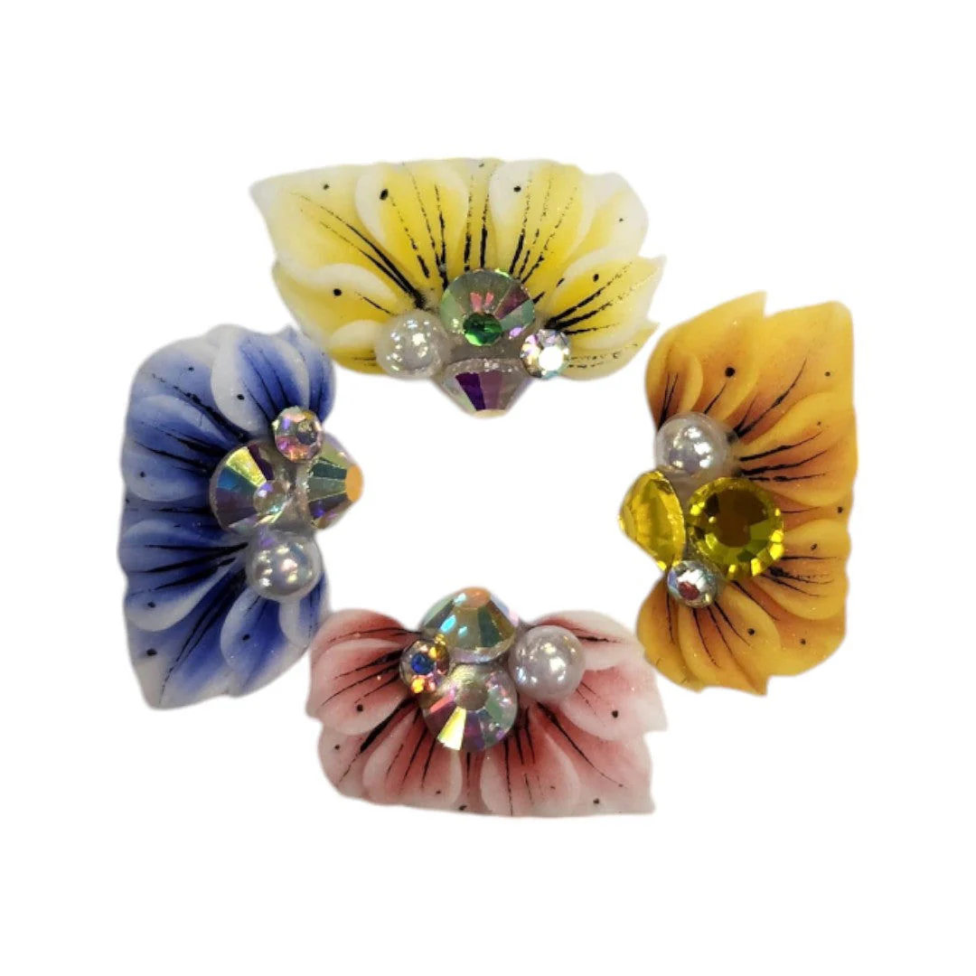 CNBS Nail Charms - 3D Handmade Acrylic Flower Varied Style 4Pcs - Image 16