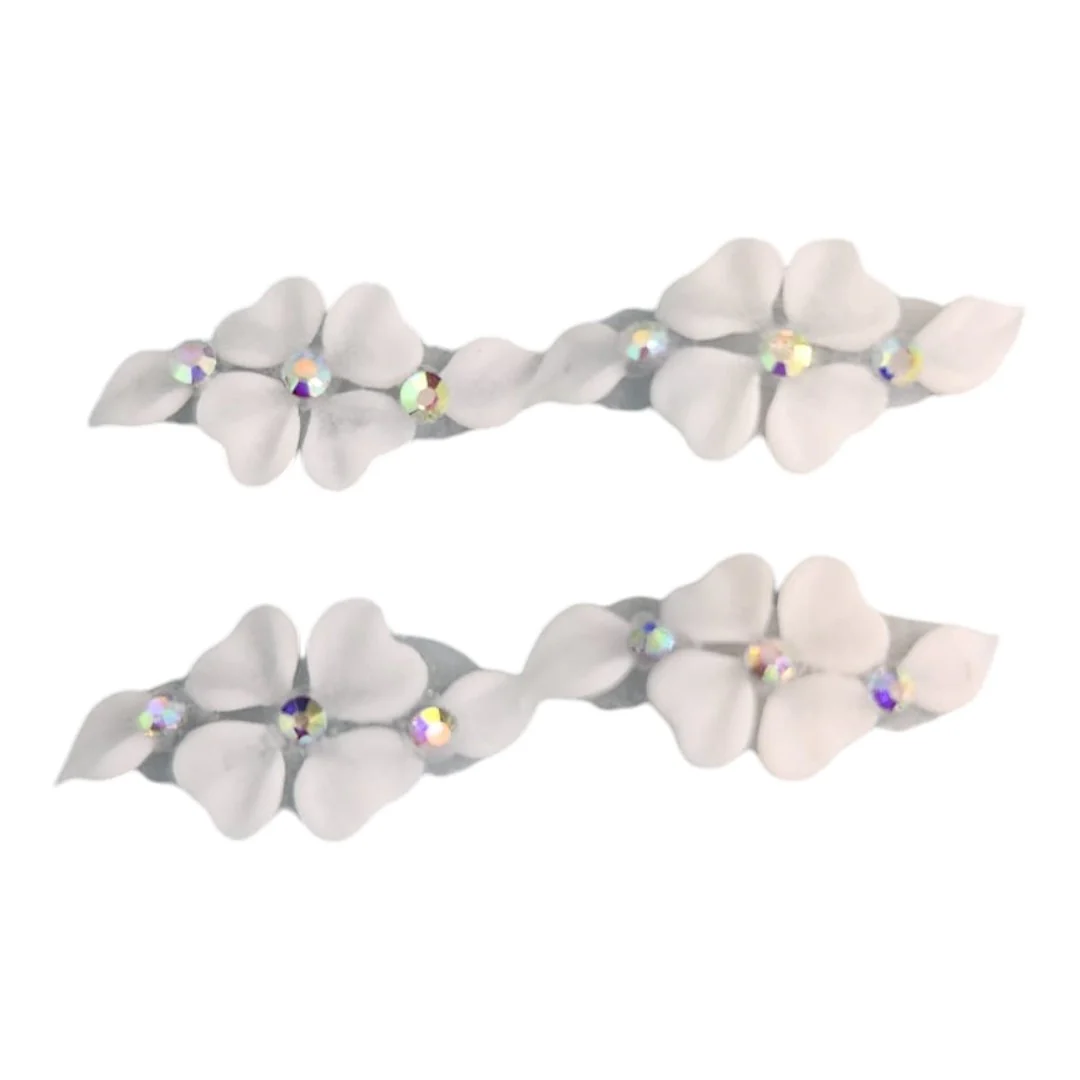 CNBS Nail Charms - 3D Handmade Acrylic White Flower 2 Varied Style 4Pcs - Image 4