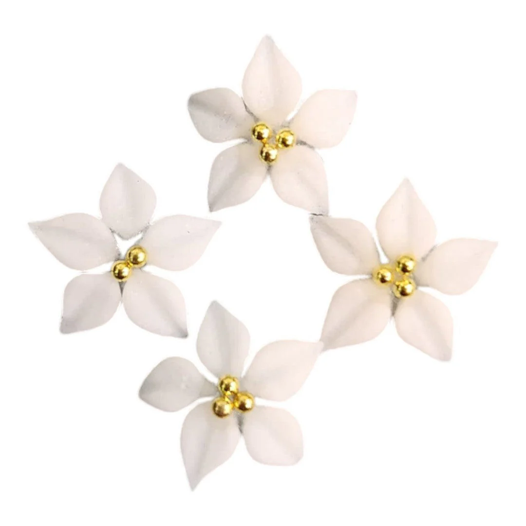 CNBS Nail Charms - 3D Handmade Acrylic White Flower Varied Style 4Pcs - Image 10