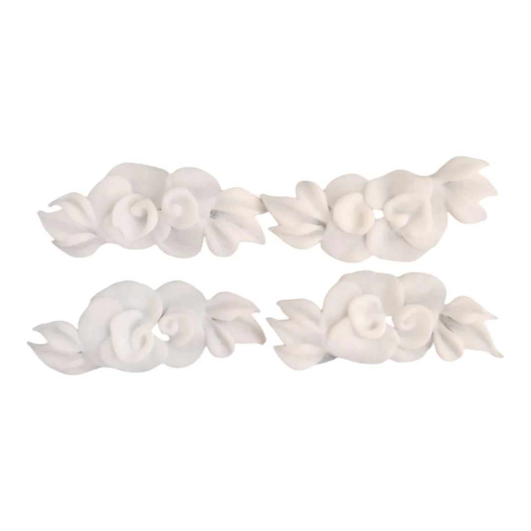 CNBS Nail Charms - 3D Handmade Acrylic White Flower Varied Style 4Pcs - Image 6