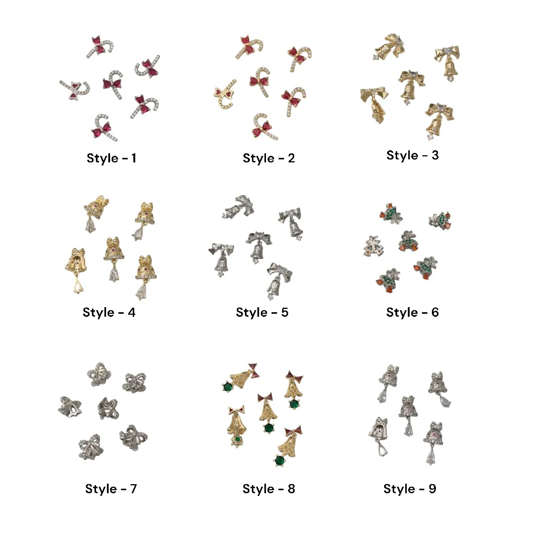 CNBS Nail Charms - Christmas Bell & Candy Canes (5pcs) - Image 10