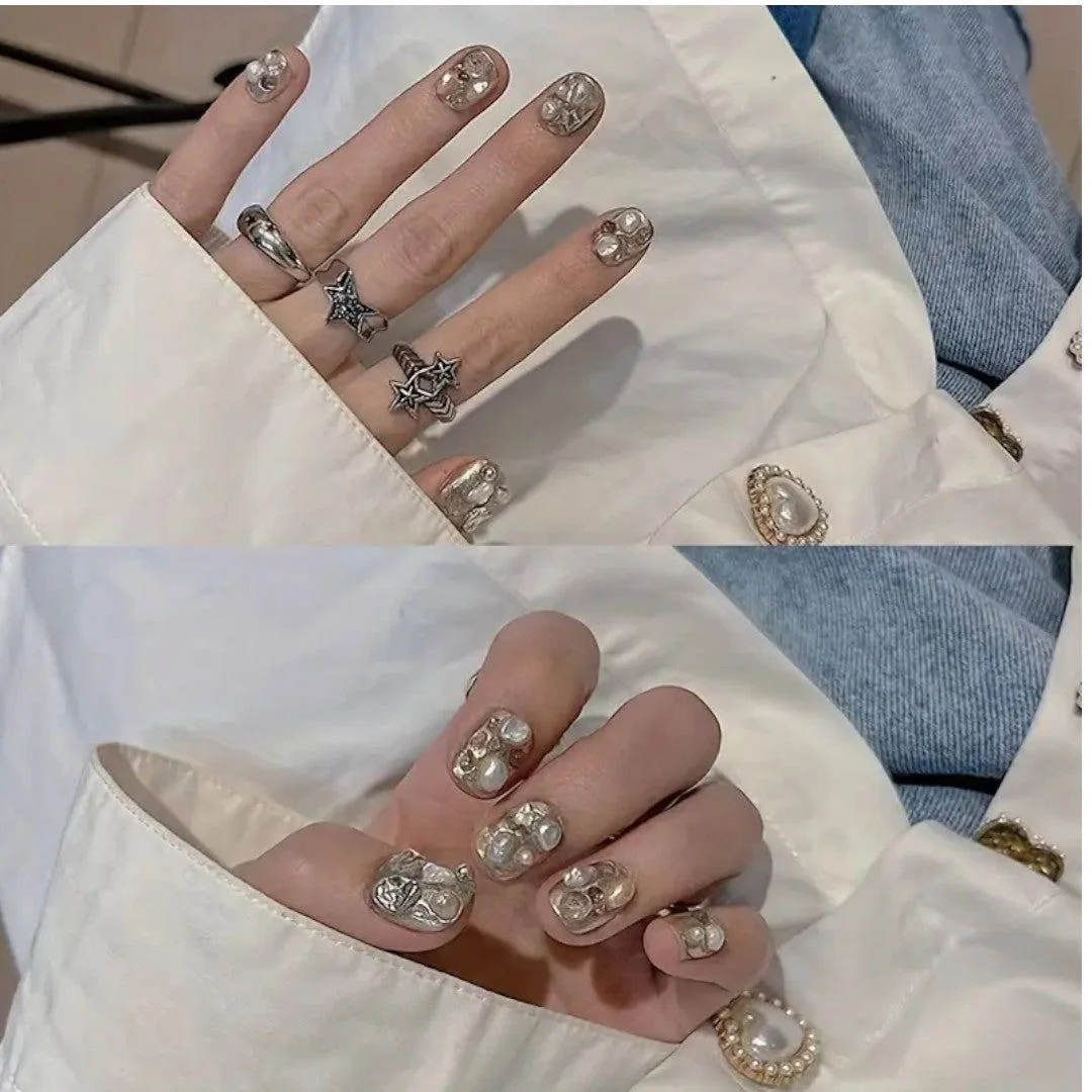 CNBS Nail Charms - White Crystal Clusters 10pcs - Image 4
