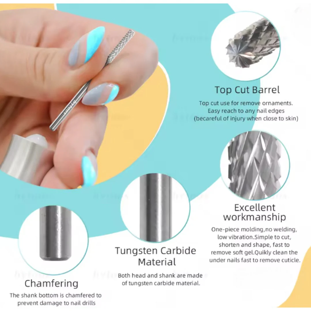 CNBS Nail Drill Bits - Mini Barrel Cuticle Bit 3/32 - Image 3