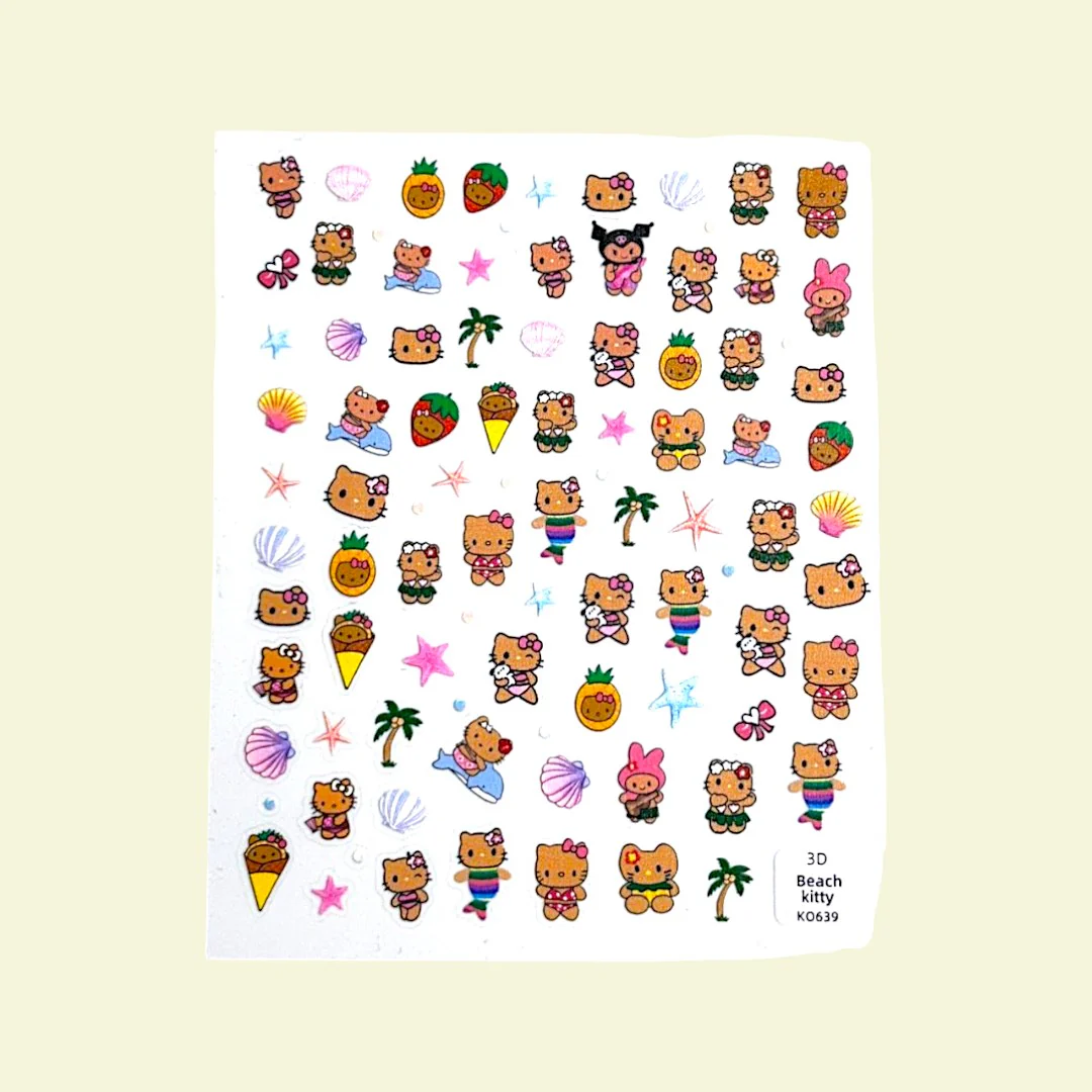 CNBS Nail Stickers - 3D Hello Kitty Summer - Image 2